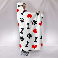 Load image into Gallery viewer, Designs by MyUtopia Shout Out:I Love Dogs Premium Vegan Suede Medium Weight Hooded Blanket - Tall (80x60 &amp; 60x45)
