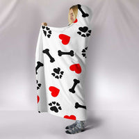 Load image into Gallery viewer, Designs by MyUtopia Shout Out:I Love Dogs Premium Vegan Suede Medium Weight Hooded Blanket - Tall (80x60 &amp; 60x45)

