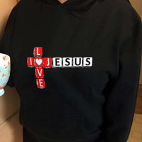 Load image into Gallery viewer, Designs by MyUtopia Shout Out:I Love Jesus Christian Crossword Pullover Hoodie
