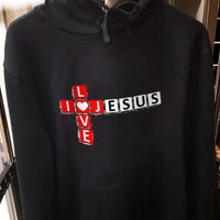 Load image into Gallery viewer, Designs by MyUtopia Shout Out:I Love Jesus Christian Crossword Pullover Hoodie
