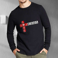 Load image into Gallery viewer, Designs by MyUtopia Shout Out:I Love Jesus Crossword Adult Long Sleeve Tee

