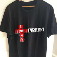 Load image into Gallery viewer, Designs by MyUtopia Shout Out:I Love Jesus Crossword Adult Unisex T-Shirt
