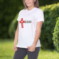 Load image into Gallery viewer, Designs by MyUtopia Shout Out:I Love Jesus Crossword Adult Unisex T-Shirt
