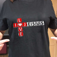 Load image into Gallery viewer, Designs by MyUtopia Shout Out:I Love Jesus Crossword Adult Unisex T-Shirt
