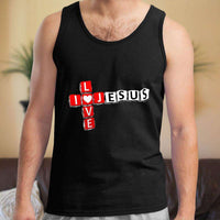 Load image into Gallery viewer, Designs by MyUtopia Shout Out:I Love Jesus Crossword Unisex Tank Top
