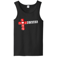 Load image into Gallery viewer, Designs by MyUtopia Shout Out:I Love Jesus Crossword Unisex Tank Top,Black / S,Tank Tops
