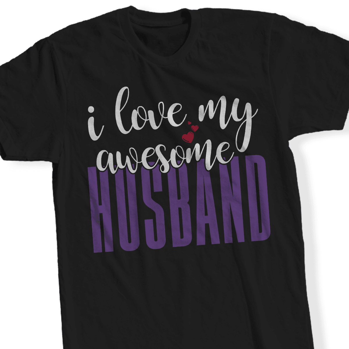 Designs by MyUtopia Shout Out:I Love My Awesome Husband - T Shirt,Short Sleeve / Black / Small,Adult Unisex T-Shirt