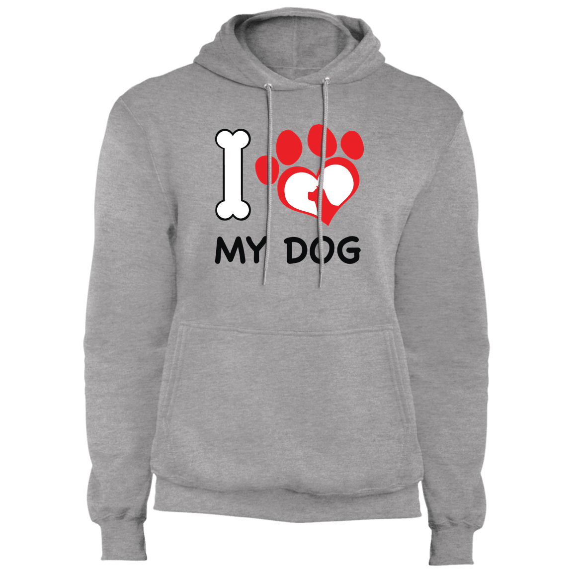 Designs by MyUtopia Shout Out:I Love My Dog Core Fleece Pullover Hoodie,Athletic Heather / S,Sweatshirts