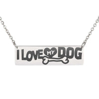 Load image into Gallery viewer, Designs by MyUtopia Shout Out:I Love My Dog Engraved Horizontal Bar Necklace
