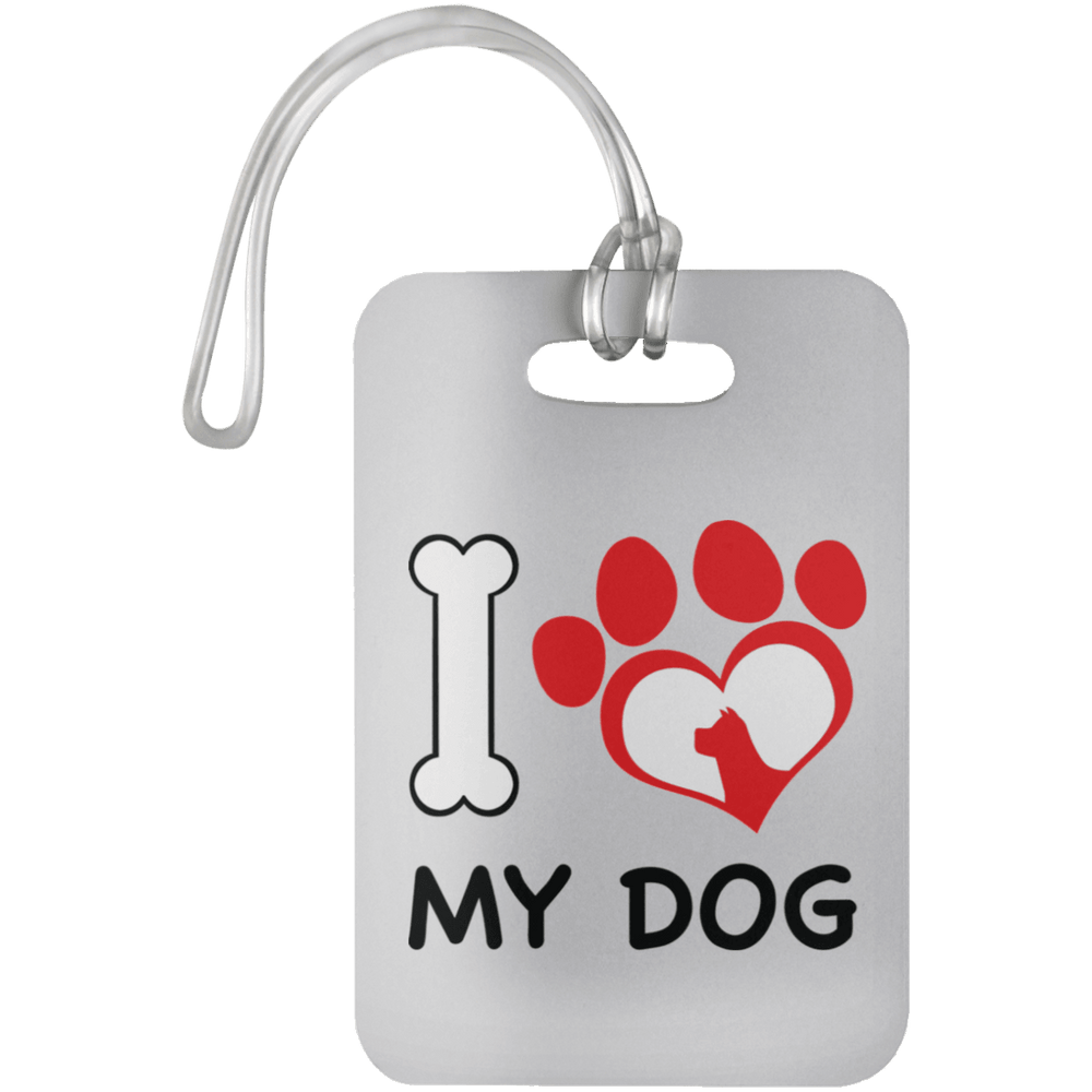 Designs by MyUtopia Shout Out:I Love My Dog Luggage Bag Tag,White / One Size,Bags
