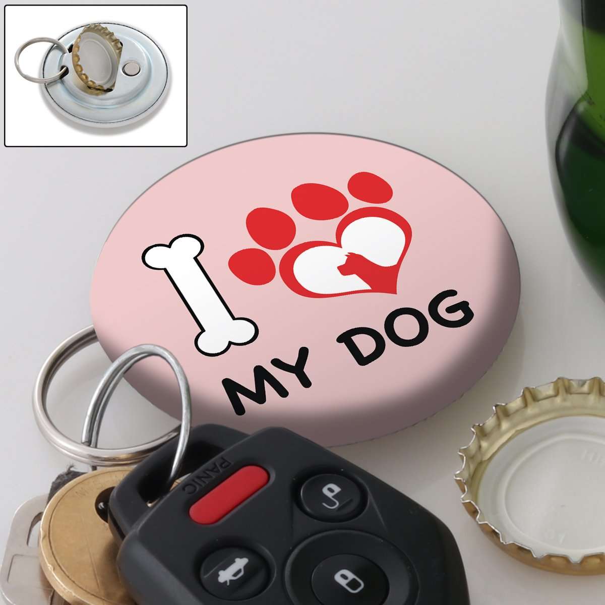 Designs by MyUtopia Shout Out:I Love My Dog Magnetic Key chain and bottle opener