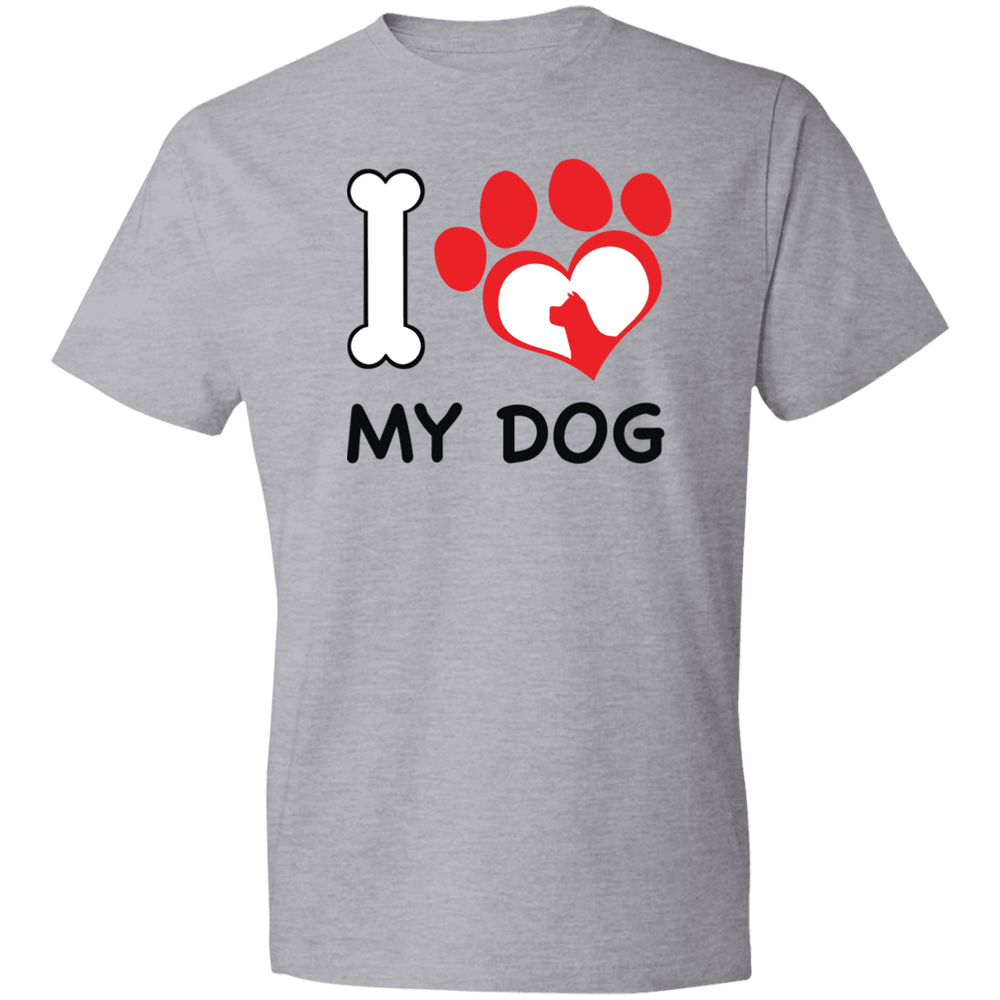 Designs by MyUtopia Shout Out:I Love My Dog Mens/Ladies Crew Neck T-Shirt,Unisex T-Shirt / Heather Grey / S,Ladies T-Shirts