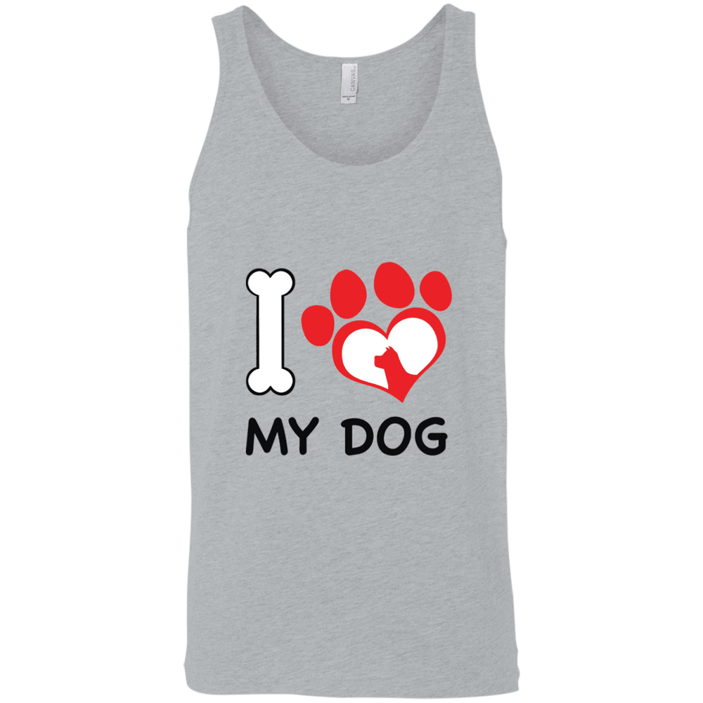 Designs by MyUtopia Shout Out:I Love My Dog Ultra Cotton Unisex Tank Top,Athletic Heather / X-Small,Tank Tops