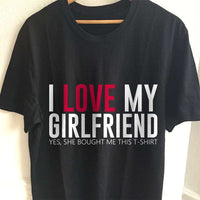 Load image into Gallery viewer, Designs by MyUtopia Shout Out:I Love My Girlfriend Valentines Day Humor Adult Unisex T-Shirt
