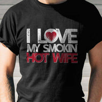 Load image into Gallery viewer, Designs by MyUtopia Shout Out:I Love My Smokin&#39; Hot Wife Adult Unisex T-Shirt
