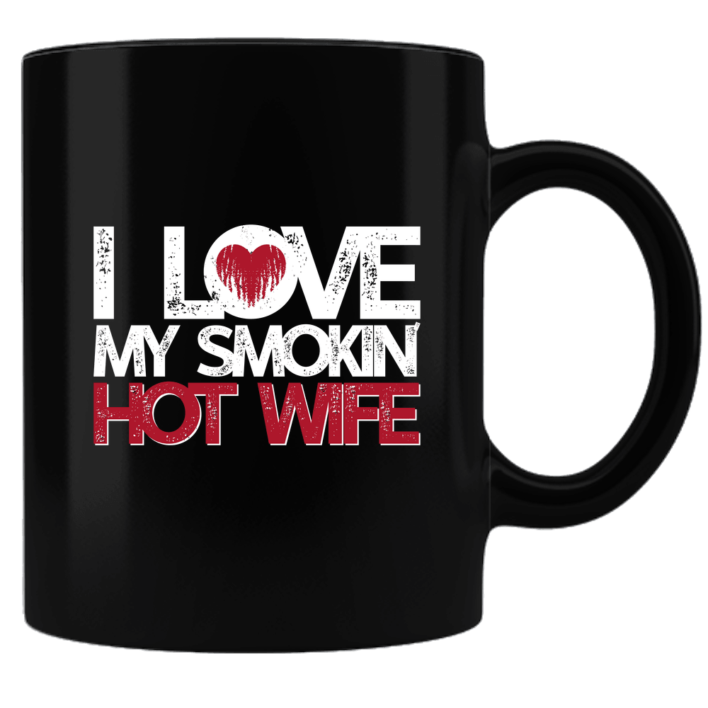 Designs by MyUtopia Shout Out:I Love My Smokin' Hot Wife Valentines Day Gift Humor Ceramic Black Coffee Mug,Default Title,Ceramic Coffee Mug