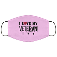 Load image into Gallery viewer, Designs by MyUtopia Shout Out:I Love My Veteran Adult Fabric Face Mask with Elastic Ear Loops,2 Layers Fabric Face Mask / Pink Blush / Adult,Fabric Face Mask
