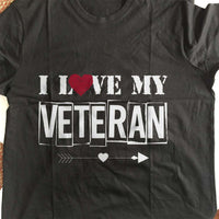 Load image into Gallery viewer, Designs by MyUtopia Shout Out:I Love My Veteran Adult Unisex Cotton Short Sleeve T-Shirt

