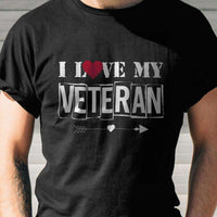 Load image into Gallery viewer, Designs by MyUtopia Shout Out:I Love My Veteran Adult Unisex Cotton Short Sleeve T-Shirt
