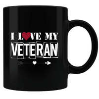 Load image into Gallery viewer, Designs by MyUtopia Shout Out:I Love My Veteran Black Ceramic Coffee Mug,Black,Ceramic Coffee Mug
