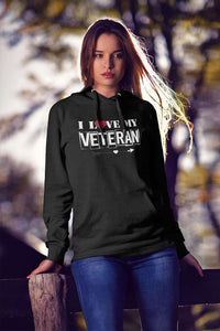 Load image into Gallery viewer, Designs by MyUtopia Shout Out:I Love My Veteran Core Fleece Pullover Hoodie
