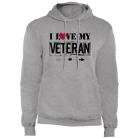 Load image into Gallery viewer, Designs by MyUtopia Shout Out:I Love My Veteran Core Fleece Pullover Hoodie,Athletic Heather / S,Pullover Hoodie
