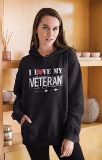 Load image into Gallery viewer, Designs by MyUtopia Shout Out:I Love My Veteran Core Fleece Pullover Hoodie

