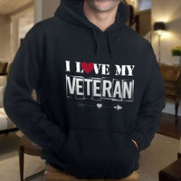 Load image into Gallery viewer, Designs by MyUtopia Shout Out:I Love My Veteran Core Fleece Pullover Hoodie
