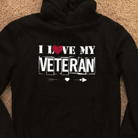 Load image into Gallery viewer, Designs by MyUtopia Shout Out:I Love My Veteran Core Fleece Pullover Hoodie
