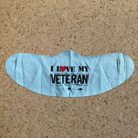 Load image into Gallery viewer, Designs by MyUtopia Shout Out:I Love My Veteran Fabric Face Covering / Face Mask,Light Blue,Fabric Face Mask
