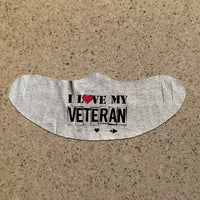 Load image into Gallery viewer, Designs by MyUtopia Shout Out:I Love My Veteran Fabric Face Covering / Face Mask,Athletic Heather,Fabric Face Mask
