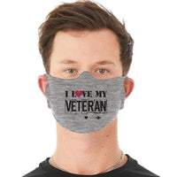 Load image into Gallery viewer, Designs by MyUtopia Shout Out:I Love My Veteran Fabric Face Covering / Face Mask
