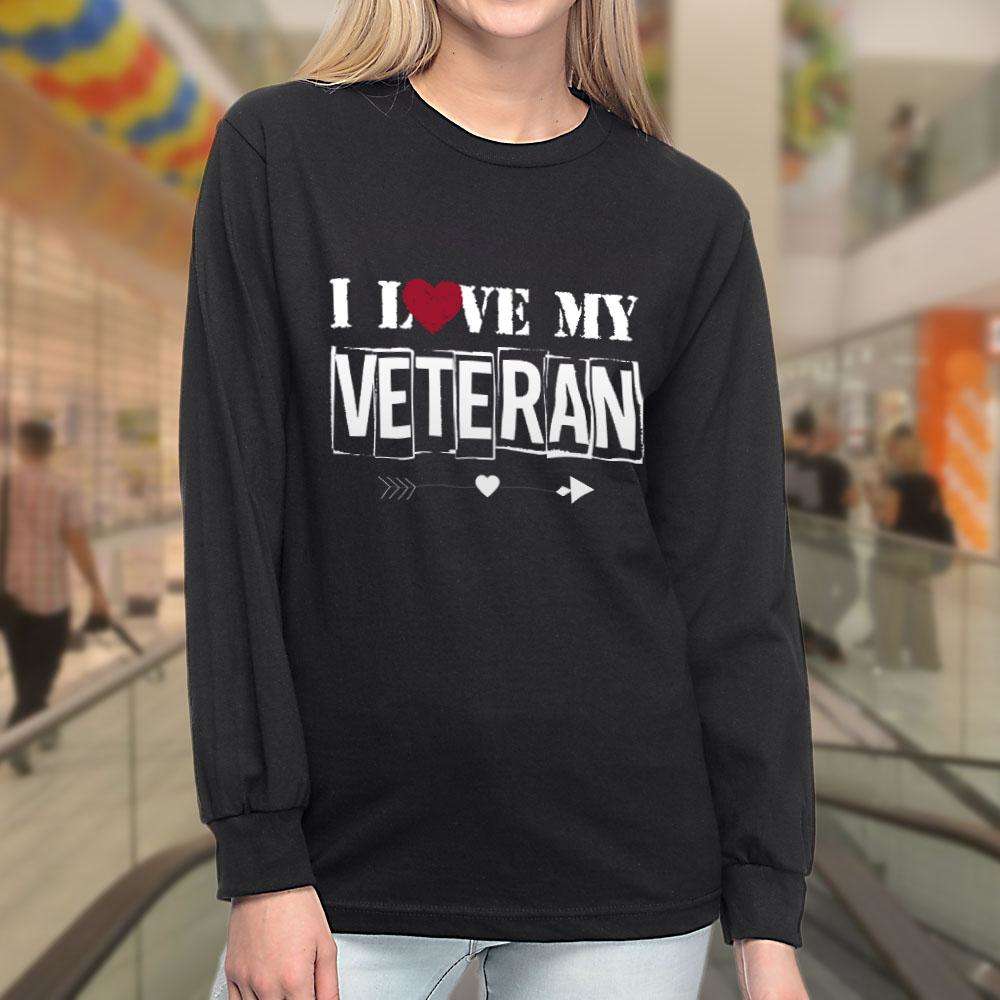 Designs by MyUtopia Shout Out:I Love My Veteran Long Sleeve Ultra Cotton T-Shirt