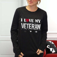 Load image into Gallery viewer, Designs by MyUtopia Shout Out:I Love My Veteran Long Sleeve Ultra Cotton T-Shirt

