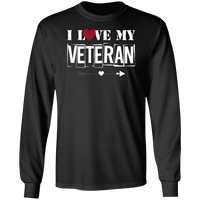 Load image into Gallery viewer, Designs by MyUtopia Shout Out:I Love My Veteran Long Sleeve Ultra Cotton T-Shirt,Black / S,Adult Unisex T-Shirt
