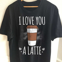 Load image into Gallery viewer, Designs by MyUtopia Shout Out:I Love You a Latte Valentines Day / Coffee Humor Adult Unisex T-Shirt
