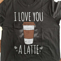 Load image into Gallery viewer, Designs by MyUtopia Shout Out:I Love You a Latte Valentines Day / Coffee Humor Adult Unisex T-Shirt
