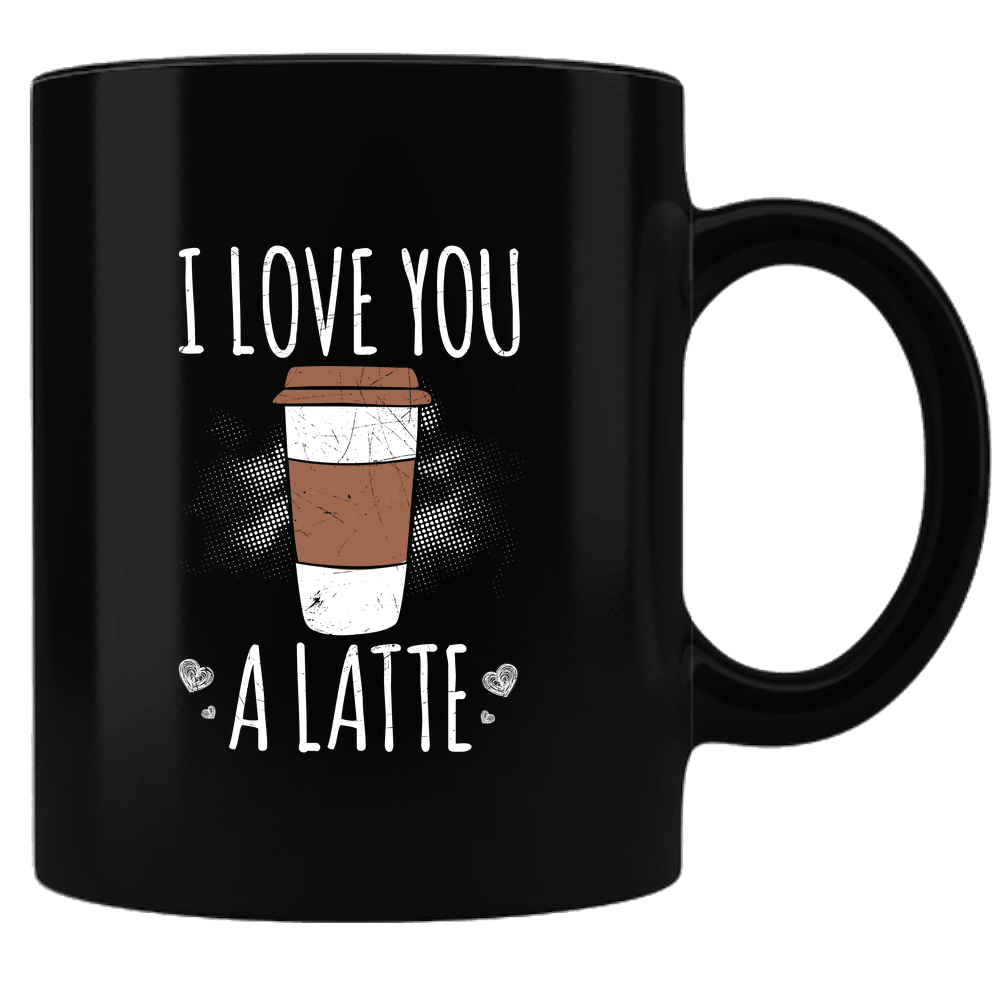 Designs by MyUtopia Shout Out:I Love You a Latte Valentines Day Gift Humor Ceramic Black Coffee Mug,Default Title,Ceramic Coffee Mug