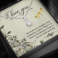 Load image into Gallery viewer, Designs by MyUtopia Shout Out:I Love You, You Make Me Complete Alluring Beauty Crystal Necklace with Gift Message Card
