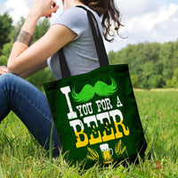 Load image into Gallery viewer, Designs by MyUtopia Shout Out:I Mustache You For A Beer Fabric Totebag Reusable Shopping Tote
