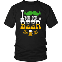 Load image into Gallery viewer, Designs by MyUtopia Shout Out:I Mustache You For A Beer T-Shirt,Black / S,Adult Unisex T-Shirt
