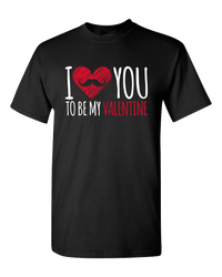 Load image into Gallery viewer, Designs by MyUtopia Shout Out:I Mustache You To Be My Valentine Adult Unisex T-Shirt,S / Black,Adult Unisex T-Shirt
