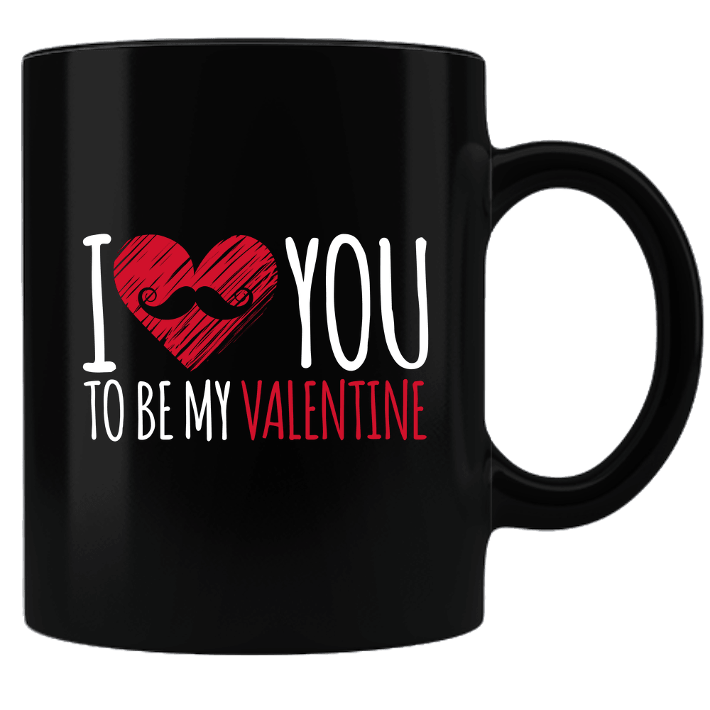 Designs by MyUtopia Shout Out:I Mustache You To Be My Valentine Gift Humor Ceramic Black Coffee Mug,Default Title,Ceramic Coffee Mug