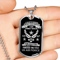 Load image into Gallery viewer, Designs by MyUtopia Shout Out:I Own Forever the Title of Air Force Veteran Personalized Engravable Keepsake Dog Tag
