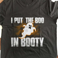 Load image into Gallery viewer, Designs by MyUtopia Shout Out:I Put The Boo In Booty Adult Unisex Cotton Short Sleeve T-Shirt

