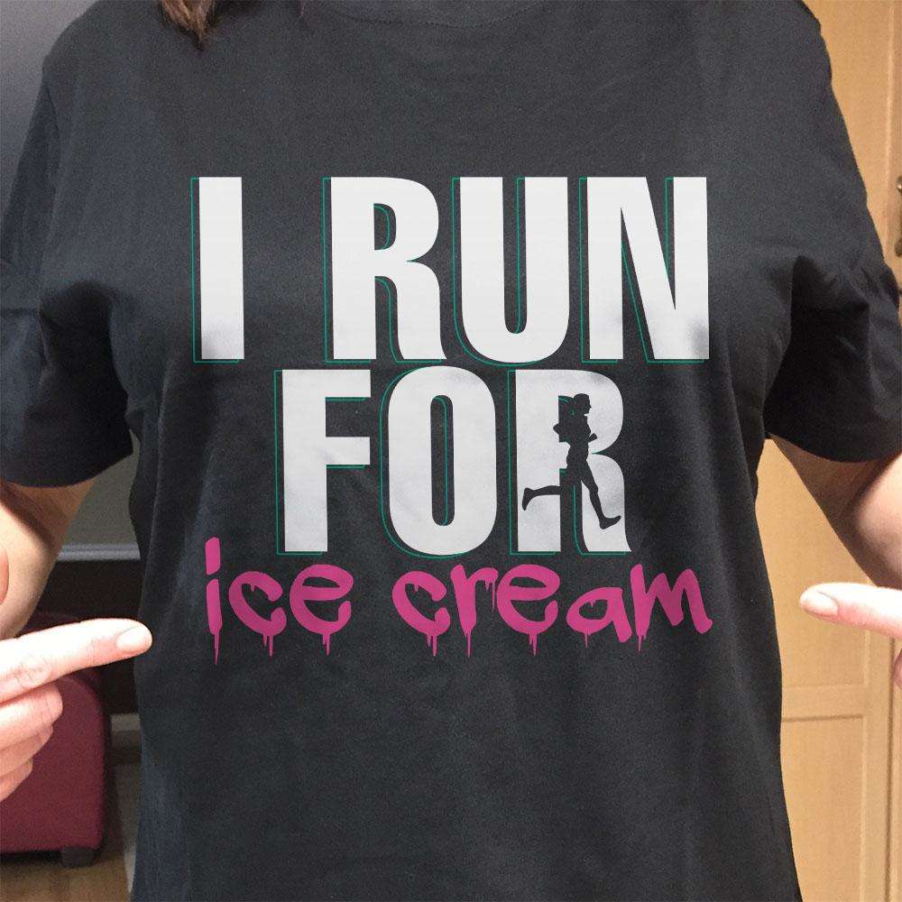 Designs by MyUtopia Shout Out:I Run For Ice Cream Adult Unisex T-Shirt
