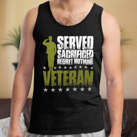 Load image into Gallery viewer, Designs by MyUtopia Shout Out:I Served, I Sacrificed and Regret Nothing- Veteran Unisex Tank
