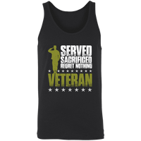Load image into Gallery viewer, Designs by MyUtopia Shout Out:I Served, I Sacrificed and Regret Nothing- Veteran Unisex Tank,X-Small / Black,Tank Tops
