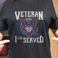 Load image into Gallery viewer, Designs by MyUtopia Shout Out:I Served U.S. Navy Veteran Adult Unisex T-Shirt
