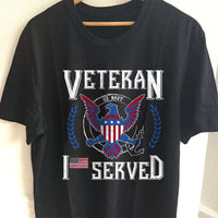 Load image into Gallery viewer, Designs by MyUtopia Shout Out:I Served U.S. Navy Veteran Adult Unisex T-Shirt,S / Black,Adult Unisex T-Shirt
